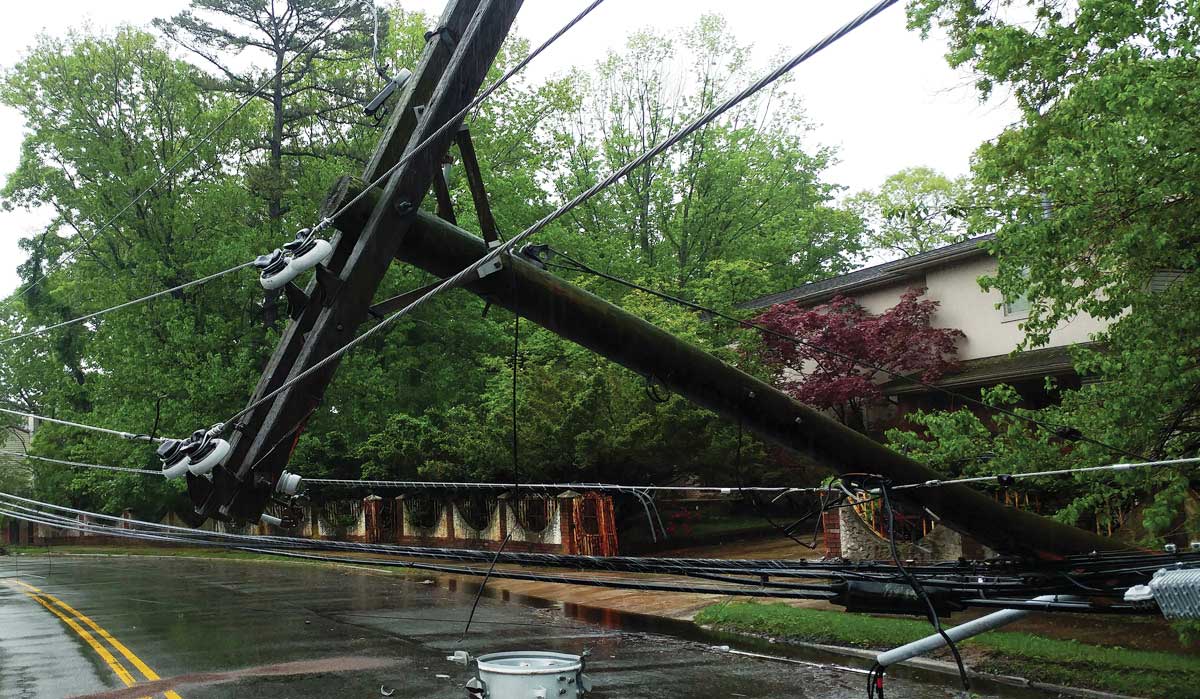 Lines damaged after a storm